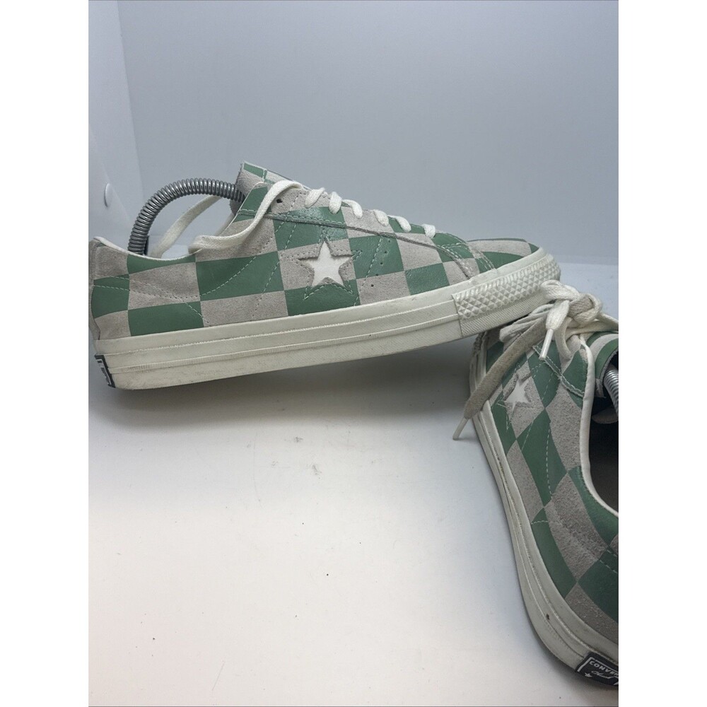 Converse One Star Ox Low Top White Checkered Green 172353C Men's 8.5 /Women’s 10 - Picture 7 of 9